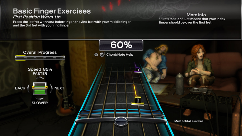 Illustration for article titled Pro Guitar Mode Makes Rock Band 3 Harder, Slightly Confusing, Socially Redeeming